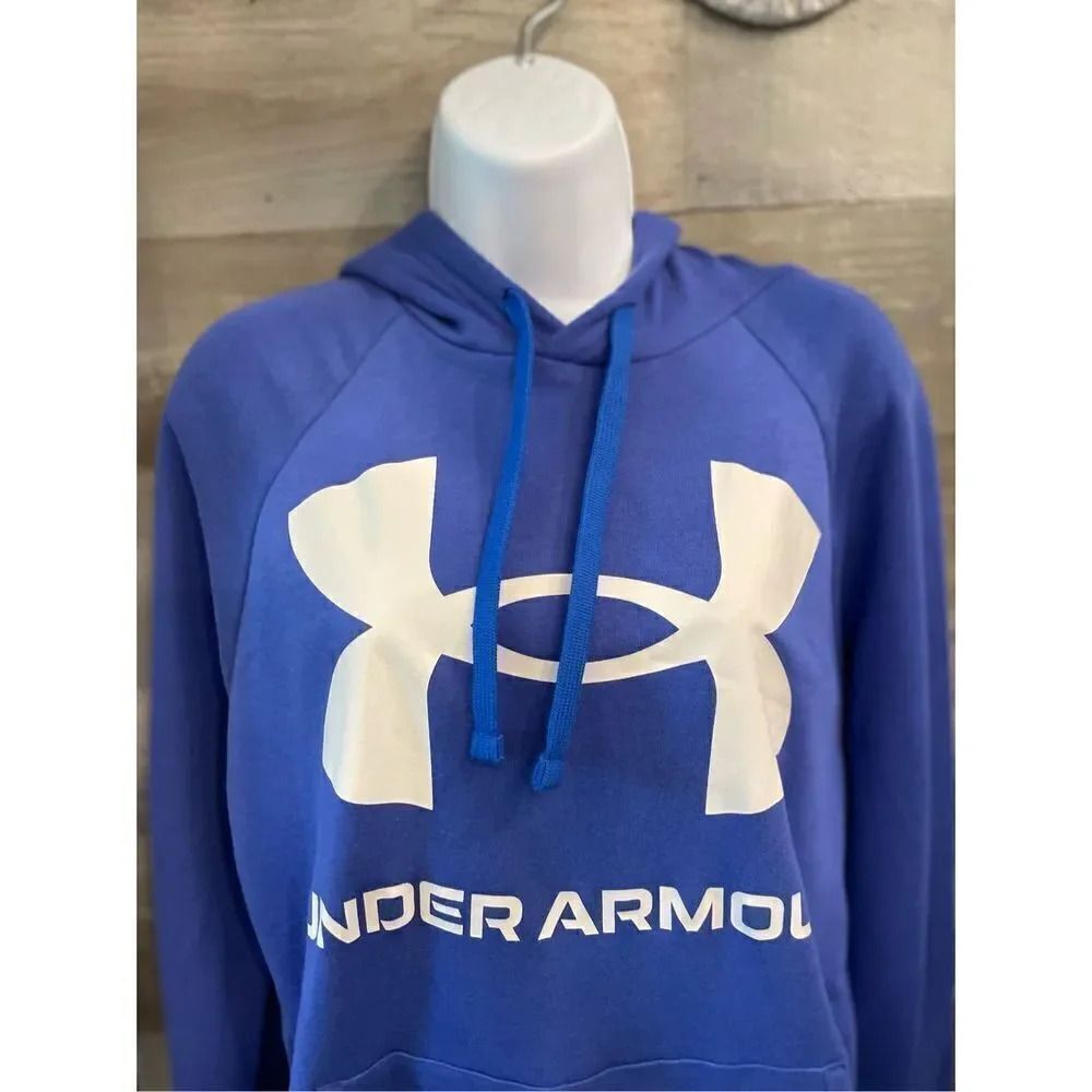 Under Armour women’s small loose fit Royal blue graphic hoodie EUC